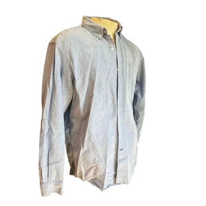 Club room long sleeve button up light denim color size large